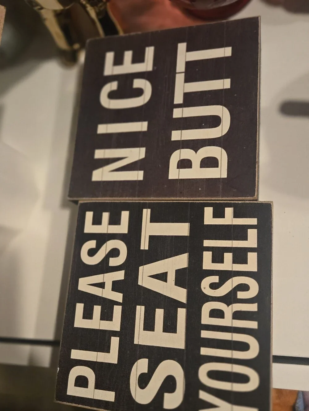 Rustic Black & White Bathroom Funny Sign Set - Home Party Supplies